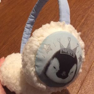 Toddler Girls Light Blue Penguin Ear muffs